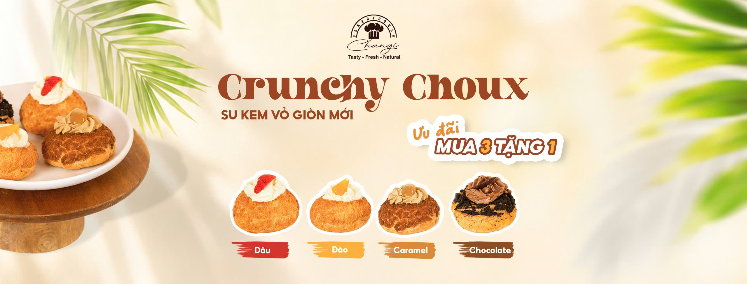 CRUNCHY CHOUX – SU KEM VỎ GIÒN TẠI CHANGI BAKERY TIẾP TỤC ƯU ĐÃI MUA 3 TẶNG 1 TRONG THÁNG 7
